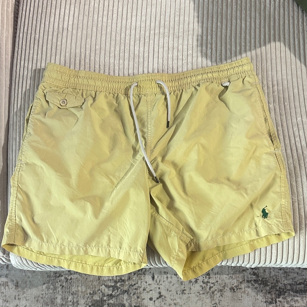 Polo by Ralph Lauren Men's Light Yellow Athletic Shorts